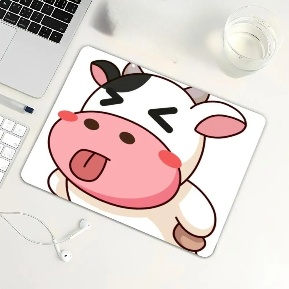 Cow Mat Rubber - وسادة فأرة صغيرة بنمط قطة وحصانة